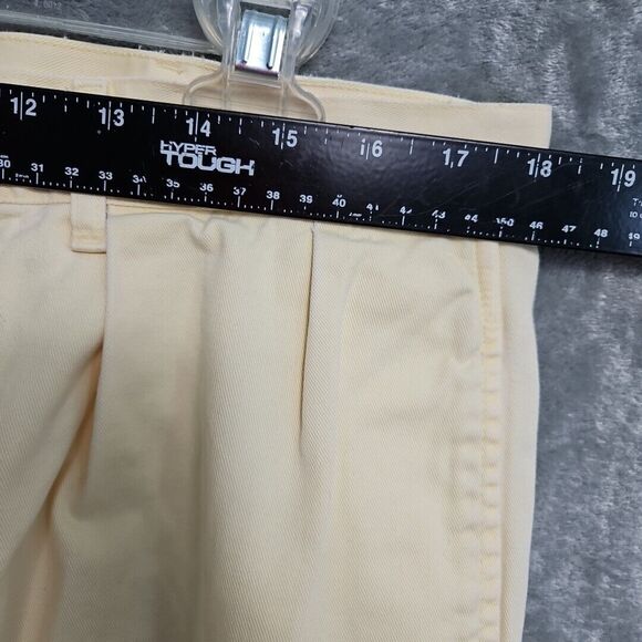 Polo Ralph Lauren Vintage Chino Shorts Mens 38 Yellow Pleated Cotton USA - Picture 5 of 11